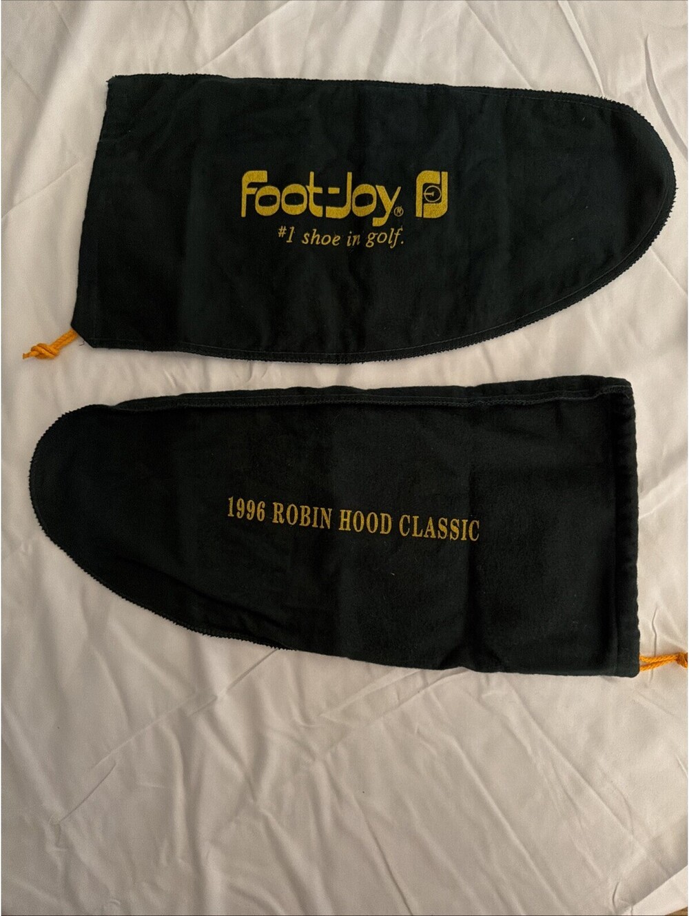 2 Vintage FootJoy #1 Golf Shoe Dust Bag Drawstring 1996 Robin Hood Classic
